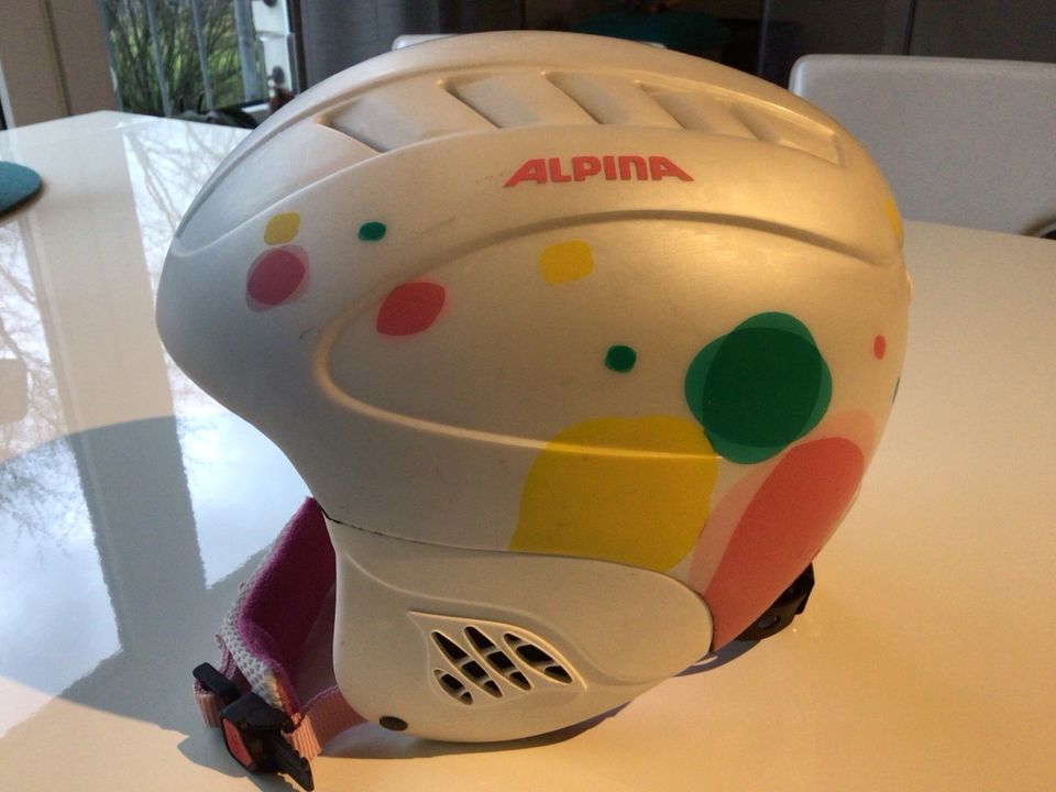 Alpina Carat LE, Skihelm, Größe 54-58, weiß mit Muster in Belm