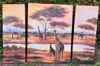 Bild Afrika ,Giraffen 3 Teilig 125x80 cm Schleswig-Holstein - Bebensee Vorschau