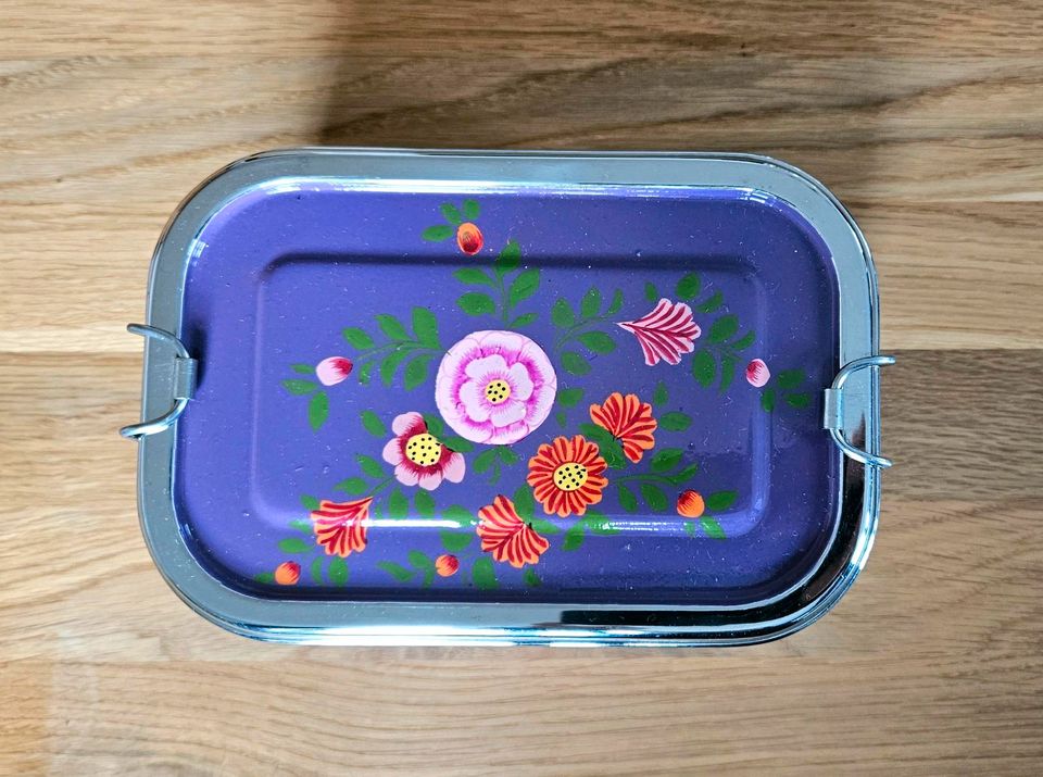Lunchbox Bento Box Brotdose Edelstahl Etsy handgemalt Blumen in Dresden