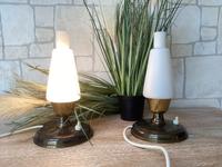 Vintage Set Nachtischlampen Art Deco Messing opal Glas Niedersachsen - Varel Vorschau