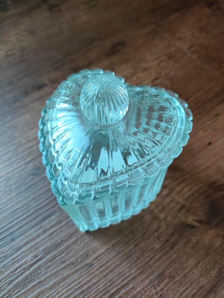 Neu Serholt Glas Vorratsdose Schale mit Deckel Glas Herz in Bestensee