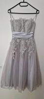 Chi Chi London Kleid Abendkleid Tüll Silber Schulterfrei 34 XS Hessen - Kelsterbach Vorschau