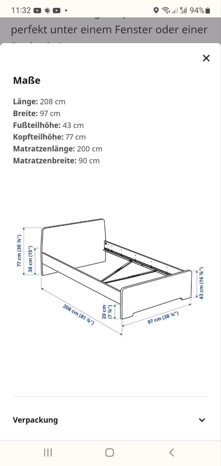 Ikea bett (90*200) in Husum