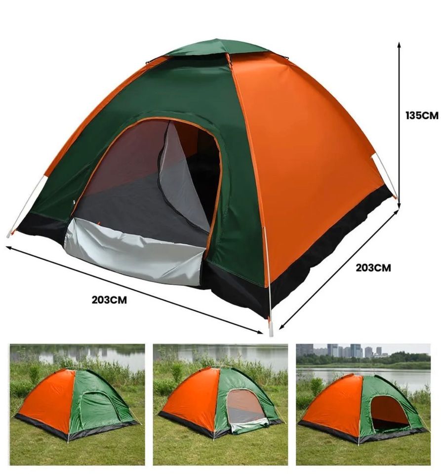 Camping Zelt Automatik Pop-Up 3-4 Personen Wurfzelt Outdoor in Bebra