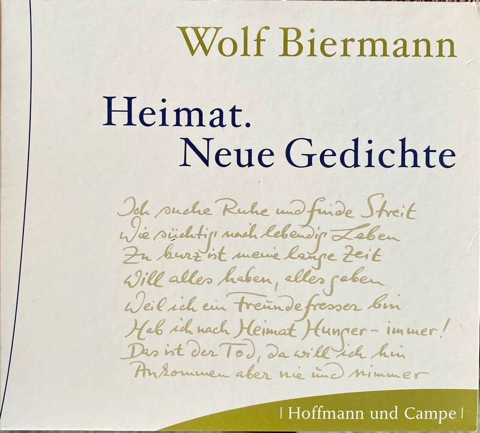 Hörbuch: Wolf Biermann, Heimat. Neue Gedichte (CD, inkl. Versand) in Oberursel (Taunus)