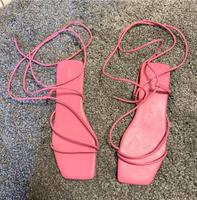 Flache Sandalen zum Binden Schnüren - Pink rosa - Gr 41 - neu Dortmund - Wickede Vorschau