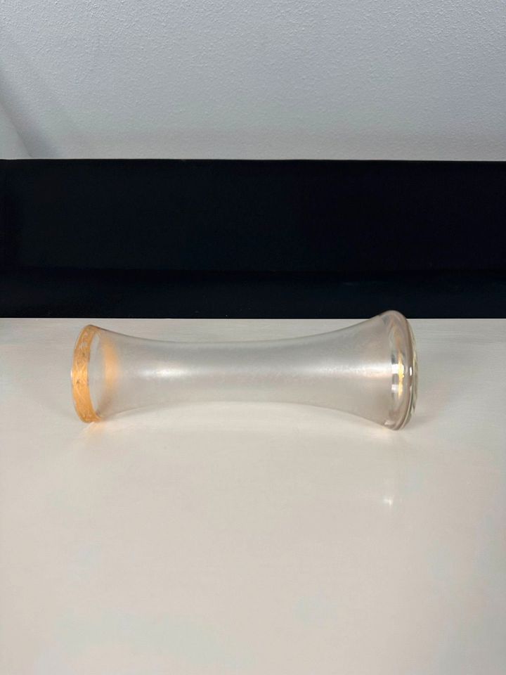 Antike Jugendstil Glas Vase Echtgold Muster Geätzt 22cm France in Korschenbroich