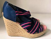 Sandalen H&M keilabsatz Kordel boho gr 39 blau rosa Bayern - Neuendettelsau Vorschau