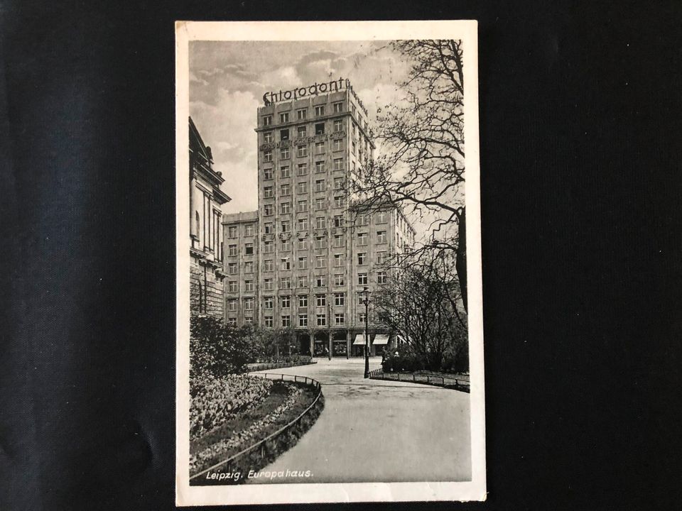 Alte Postkarte Europahaus Leipzig 1947 in Fulda