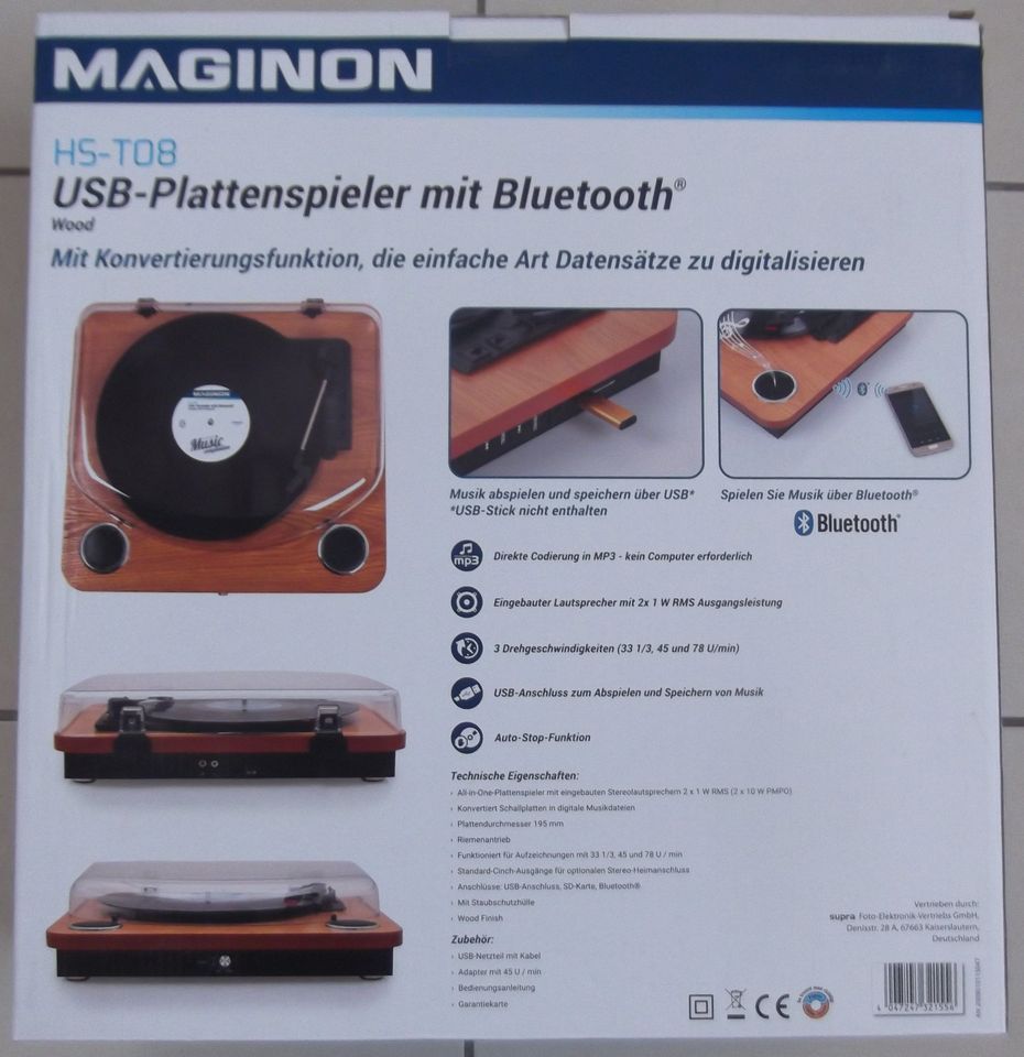 USB - Plattenspieler mit Bluetooth von MAGINON in Duderstadt