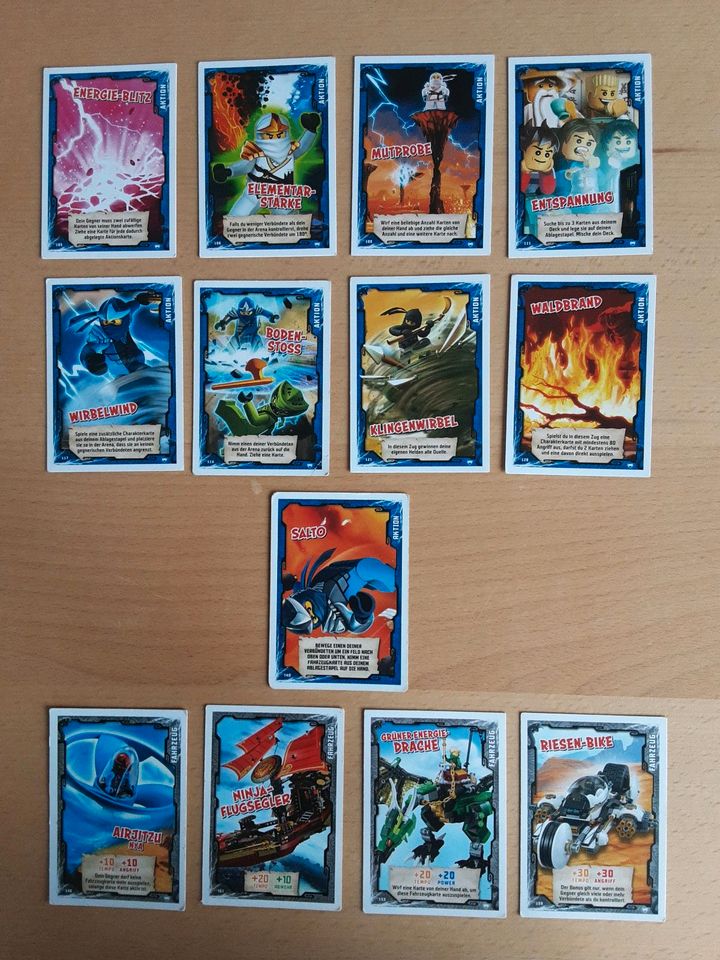 22 Ninjago-Karten Set mit Anleitung (2017) + Aktion/Fahrzeug in Moosach (Landkreis Ebersberg)