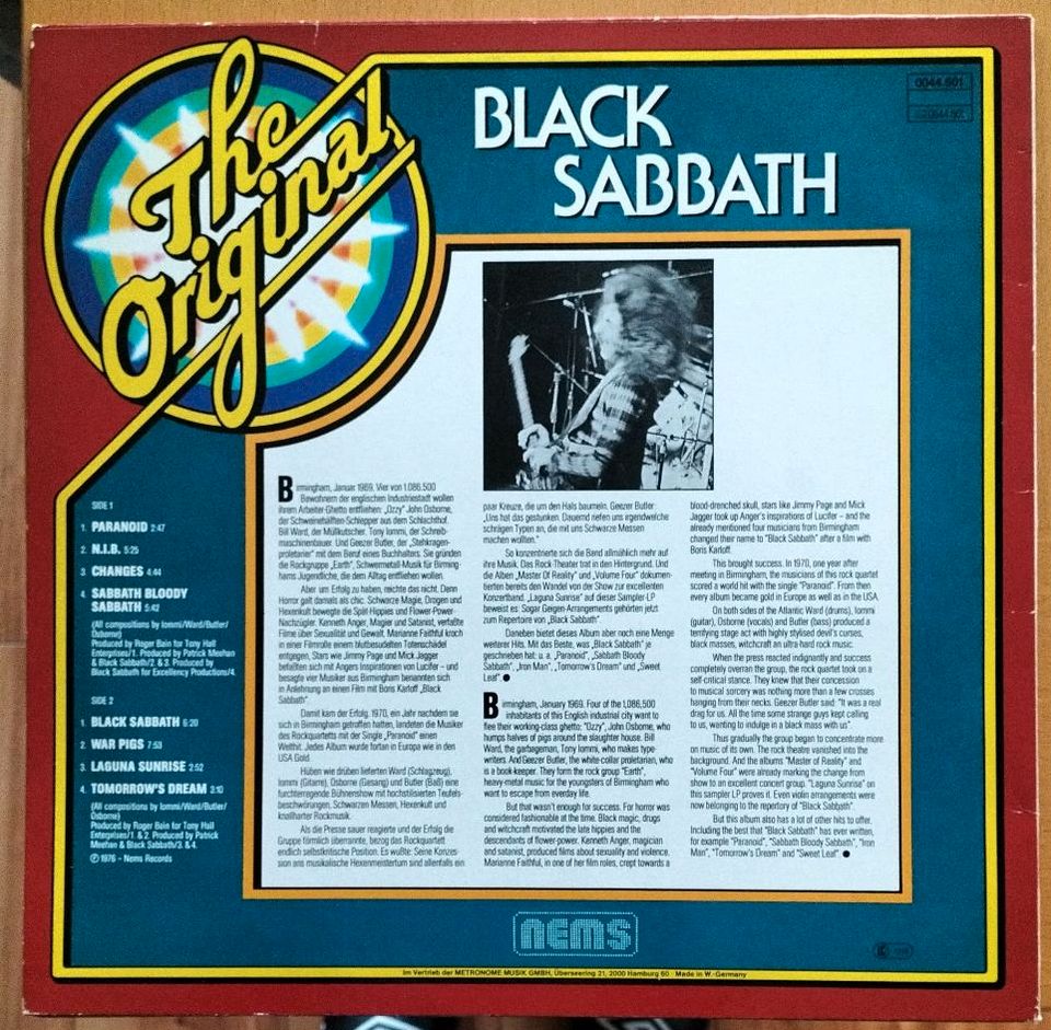 BLACK SABBATH Vinyl Heavy Metal Schallplatte in Bad Harzburg