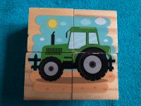 210- Holzwürfel Puzzle 4 Würfel Traktor Auto Moped Sachsen-Anhalt - Mücheln (Geiseltal) Vorschau