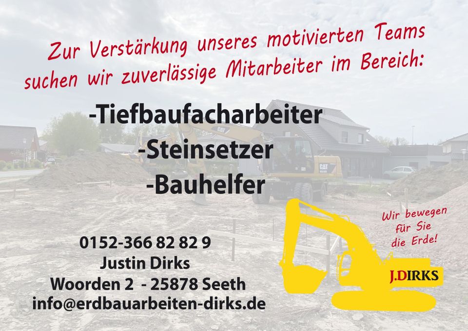 VORARBEITER Straßenbauer /Tiefbauer/Steinsetzer/Hilfsarbeiter in Seeth
