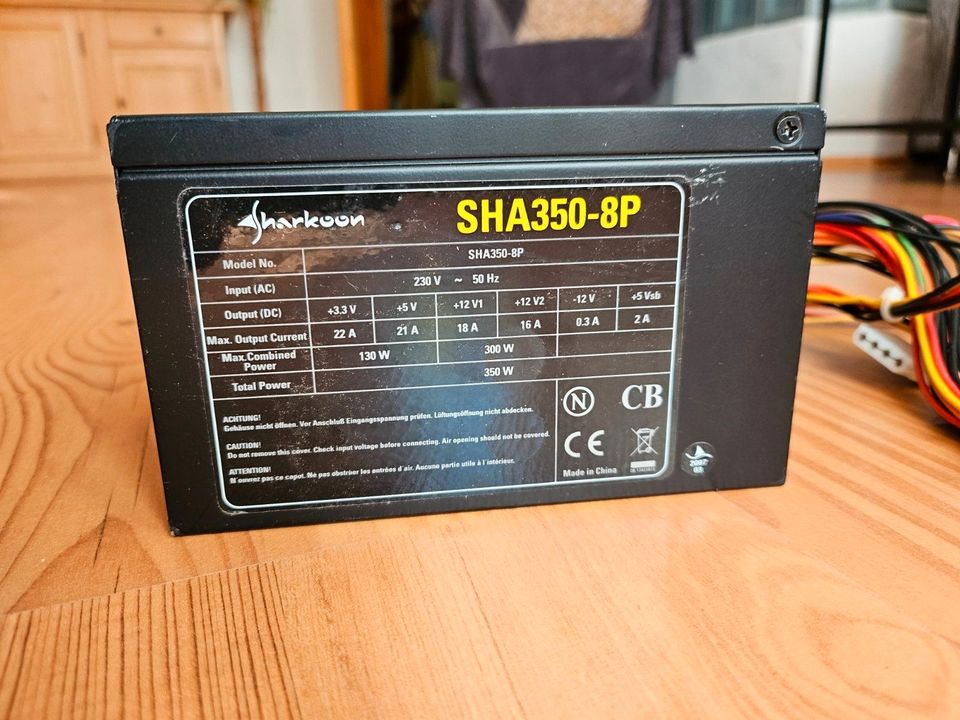 PC Netzteil Sharkoon SHA350-8P 350W ATX Desktop Computer Strom in Übersee
