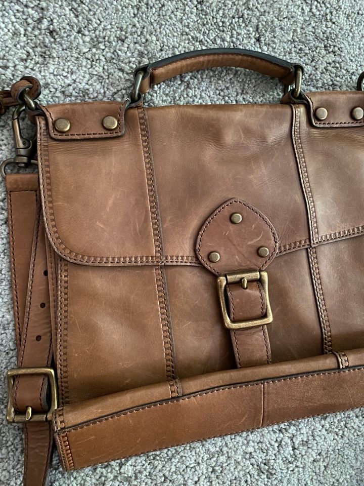 Fossil Leder Tasche Retro Vintage Look Umhängetasche Lehrertasche in Berlin