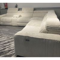 Ecksofa Couch L-Form Cord Creme elek.Liegefunktion Kopfstütze Bayern - Großheubach Vorschau