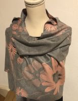 PASHMINA - modischer Schal - Rose/Grau mit Blumenmuster  -  65 x Bayern - Kumhausen Vorschau