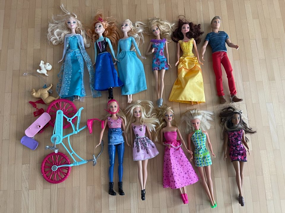11 Barbie Puppen mit Zubehör Anna und Elsa in Bruckberg bei Landshut
