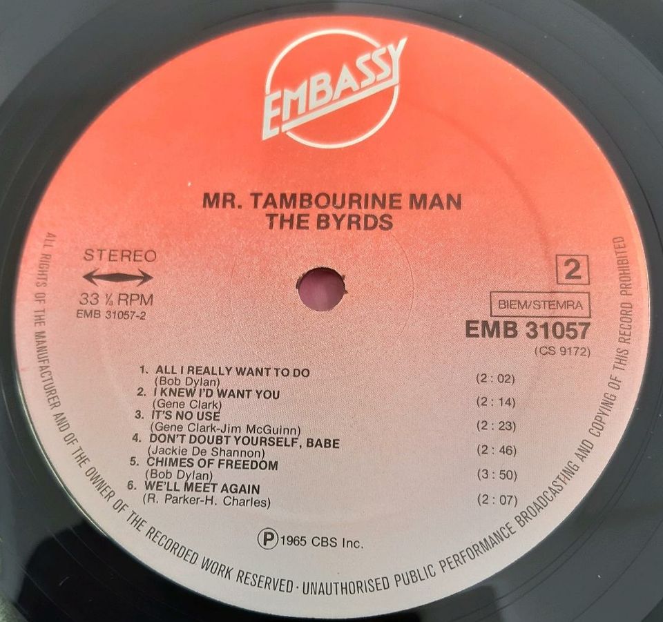 The Byrds - Mr. Tambourine Man   LP  Vinyl  Schallplatte in Frankfurt (Oder)