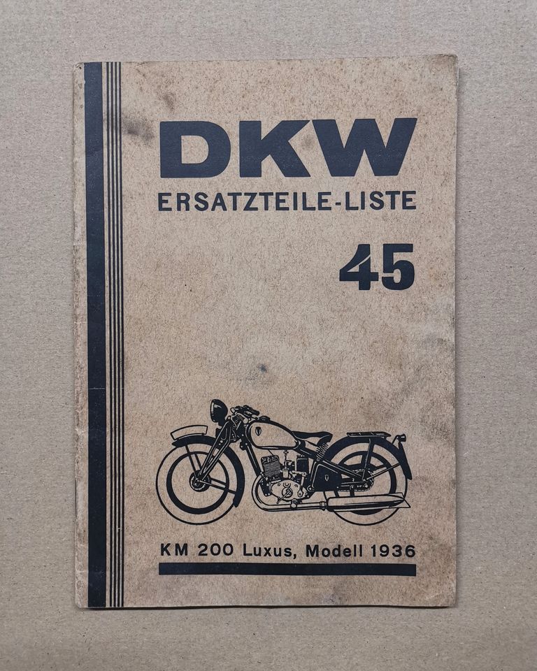 DKW KM 200 LUXUS Ersatzteile Liste 45 Modell 1936 in Dresden