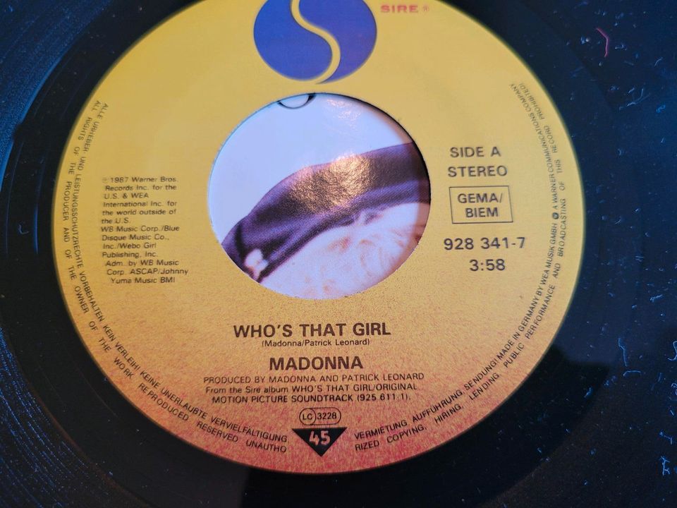 MADONNA Who's that Girl Vinyl Single 1987 in Mudersbach