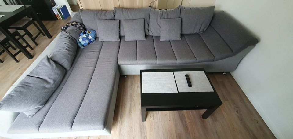 Sofa Couch Wohnlandschaft grau mit L Ecksofa in Hamburg