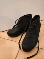 schwarze Stiefeletten Gr. 38 mit Keilabsatz Brandenburg - Blankenfelde-Mahlow Vorschau