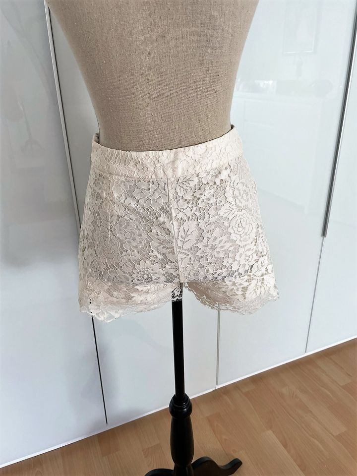 H&M - Shorts Hotpants - Spitze - Gr. 36 - creme in Kolitzheim