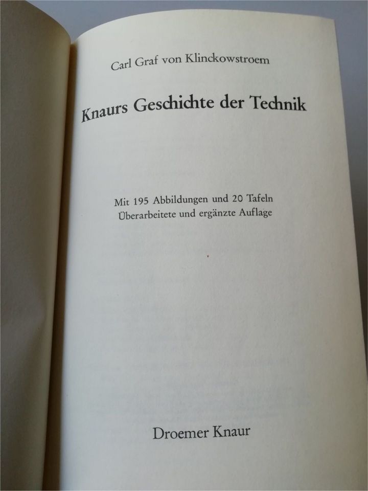 Knaurs Geschichte der Technik | Carl Graf von Klinckowstroem in Kaiserslautern