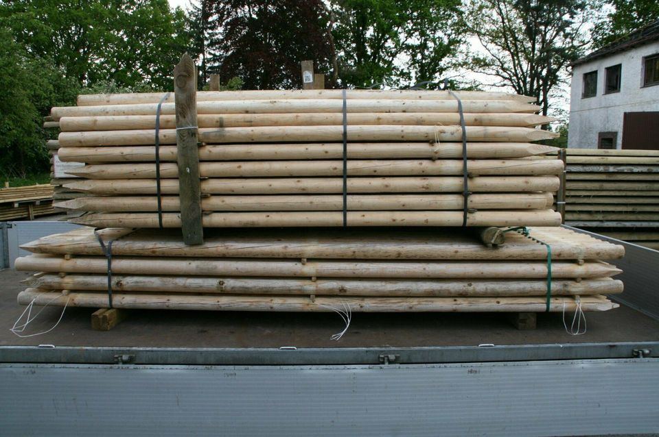 Baumpfähle - Zaunpfähle - Holz - 7 x 240 cm - nicht imprägniert - in Wagenfeld