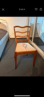 Vintage Biedermeier Stuhl aus Nussbaum mit Leinenstoff Blume Köln - Zollstock Vorschau