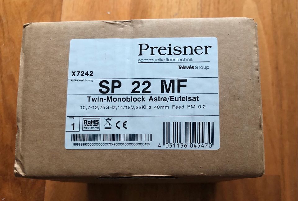 Preisner SP 22 MF Speisesystem Twin-Monoblock Astra Eutelsat LNB in Wiesbaden