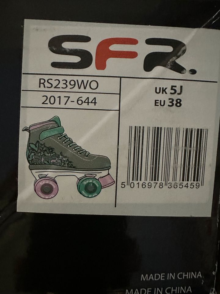 SFR Rollschuhe Diskoroller 38 sehr gut erhalt. Silber pink türkis in Ratingen