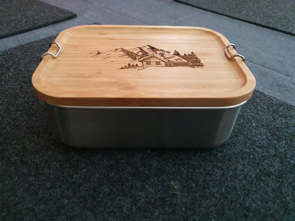 Brotdose Lunchbox mit Holzdeckel in Wiesbaden