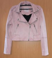 Tolle Jacke Bikerjacke Velourslederimitat Rosa in Größe 134/140 Mecklenburg-Vorpommern - Katzow Vorschau