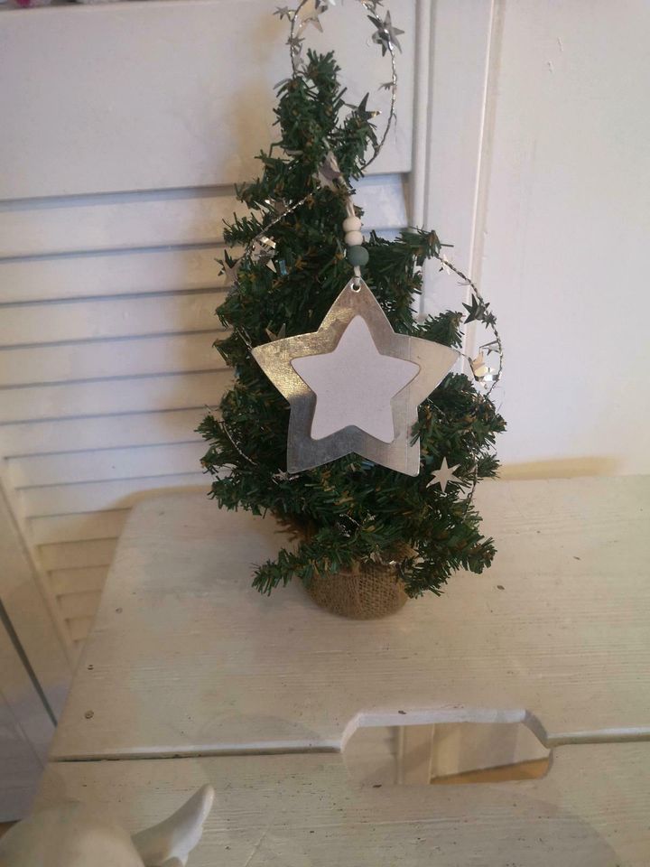 1 Weihnachtsbaum u 2 Engel 30 cm weiß silber Weihnachtsdeko in Mömlingen