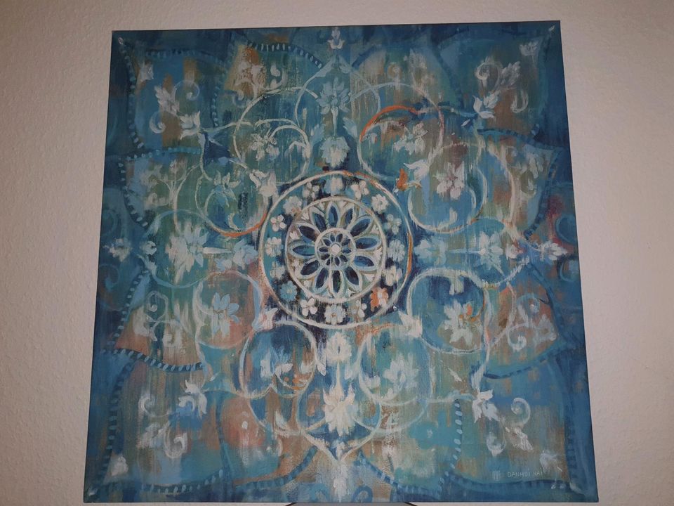 Leinwandbild Mandala blau in Lingen (Ems)