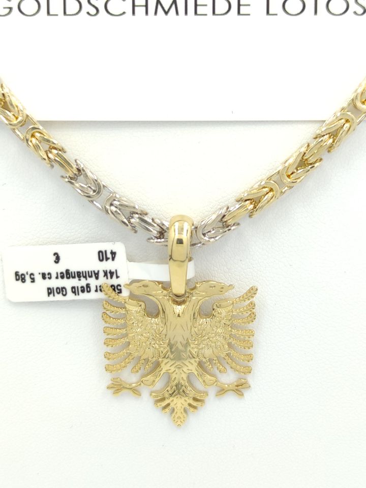 Doppeladler Albanischer Adler Anhänger 5,8gr 585er gelb Gold in Berlin