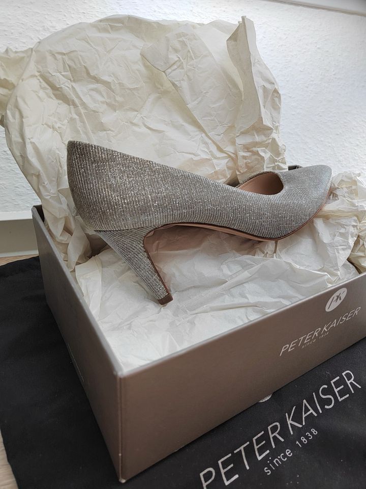 Peter Kaiser Glitzer Hochzeitsschuhe 38 Sand Shimmer Hochzeit in Besigheim