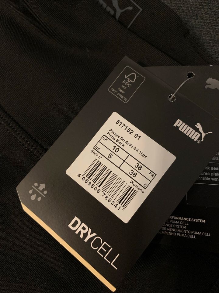 Puma Tight 3/4 Always on Solid schwarz DryCell 36 mit Etikett in Bakum