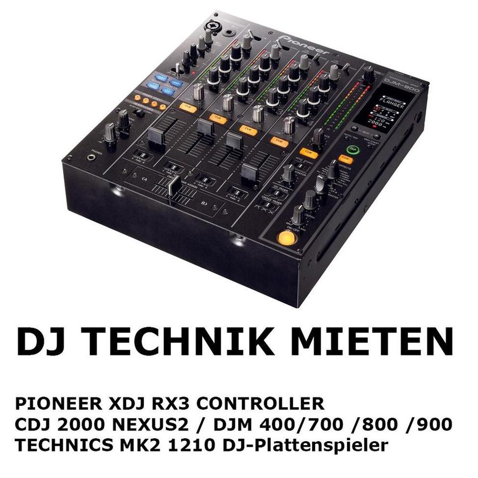 DJ Equipment MIETEN: PIONEER DJ Controller ✅XDJ XZ ✅ XDJ RX3 ✅ XDJ RR ✅DDJ FLEX 6GT & DJ Mixer: ✅CDJ 2000NEXUS ✅DJM 900 NEXUS ✅Allen & Heath Xone92 ✅Technics 1210 mk2 dj Plattenspieler /RENTAL VERLEIH in Berlin