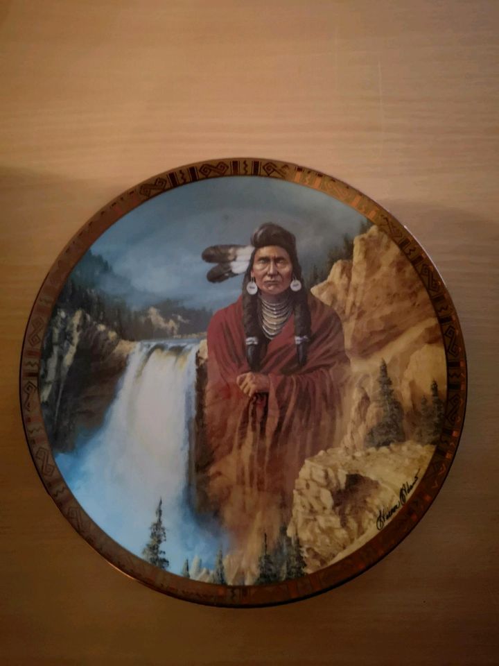 Sammelteller Indianer, Franklin Mint, Indianer Motiv in Pocking