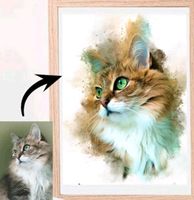 Handgemalte Tierportraits • Haustierportrait Katzenportrait Katze München - Sendling-Westpark Vorschau