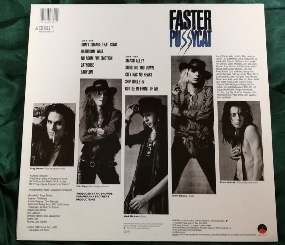 Faster Pussycat Debüt LP Vinyl 1987! Sleaze Metal Klassiker Los A in Bochum