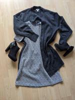Kurzes T-Shirt-Kleid grau cremeweiß Ethno Muster Boho München - Schwanthalerhöhe Vorschau