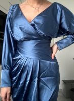 Abendkleid Satin Blau mit Schlitz Bochum - Bochum-Südwest Vorschau