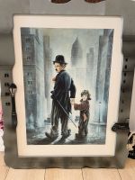 Charlie Chaplin mit Kind Bild mit bemalten Holzrahmen Nordrhein-Westfalen - Erkelenz Vorschau