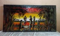 Afrika Gemälde Bild Hand gemalt "Massai am Lagerfeuer" Leinwand Nordrhein-Westfalen - Schalksmühle Vorschau