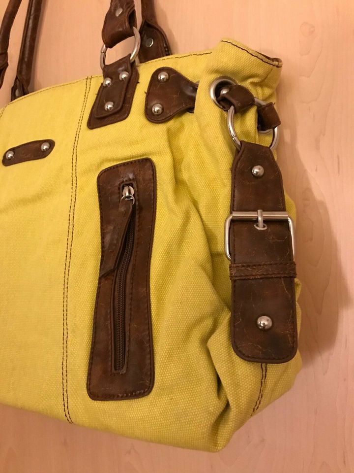 Handtasche Tasche Stoff gelb in Fürth